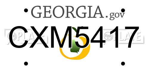 CXM5417 Georgia License Plate