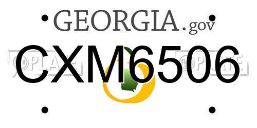 CXM6506 Georgia License Plate