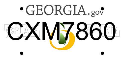 CXM7860 Georgia License Plate