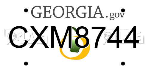CXM8744 Georgia License Plate