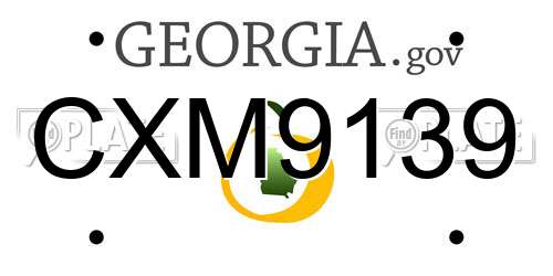 CXM9139 Georgia License Plate