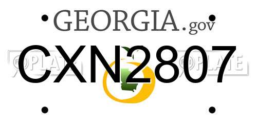 CXN2807 Georgia License Plate