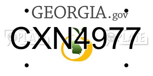 CXN4977 Georgia License Plate