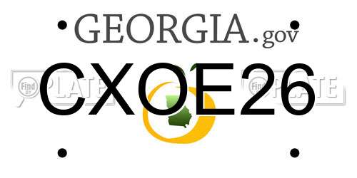 CXOE26 Georgia License Plate