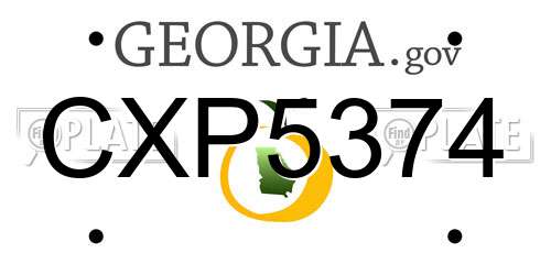 CXP5374 Georgia License Plate