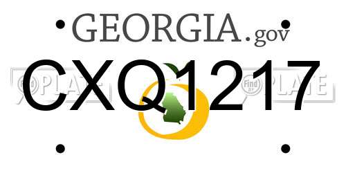 CXQ1217 Georgia License Plate