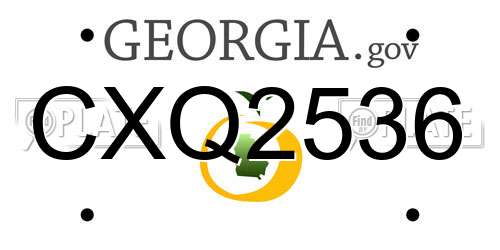 CXQ2536 Georgia License Plate