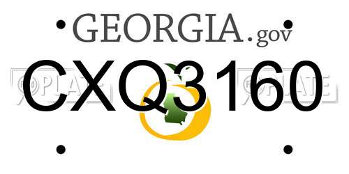 CXQ3160 Georgia License Plate