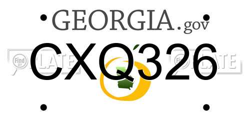 CXQ326 Georgia License Plate