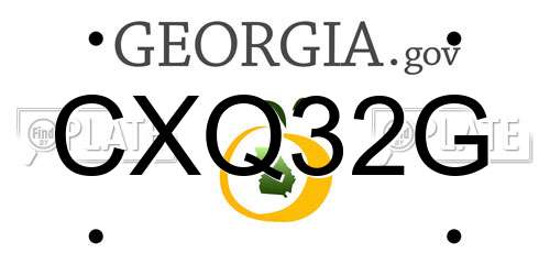 CXQ32G Georgia License Plate