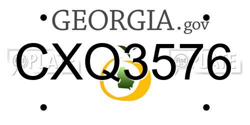 CXQ3576 Georgia License Plate