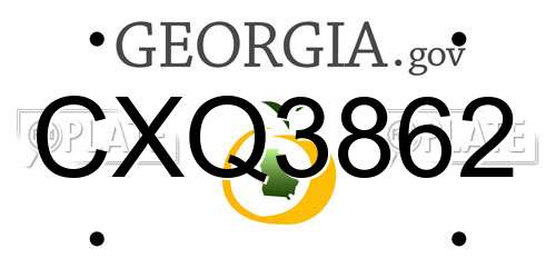 CXQ3862 Georgia License Plate
