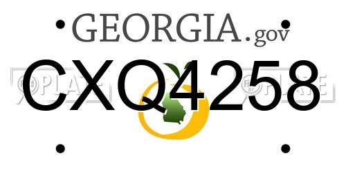 CXQ4258 Georgia License Plate