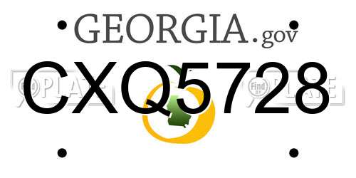 CXQ5728 Georgia License Plate