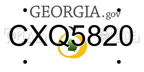 CXQ5820 Georgia License Plate