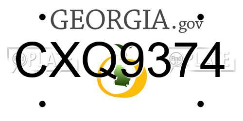 CXQ9374 Georgia License Plate