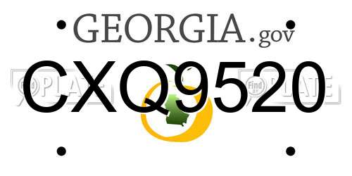 CXQ9520 Georgia License Plate