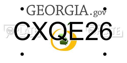 CXQE26 Georgia License Plate