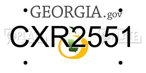 CXR2551 Georgia License Plate
