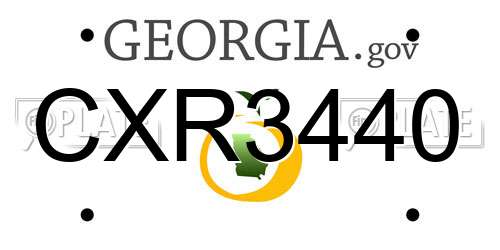 CXR3440 Georgia License Plate