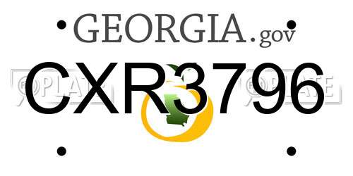 CXR3796 Georgia License Plate