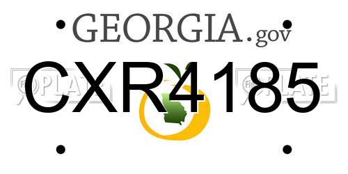 CXR4185 Georgia License Plate