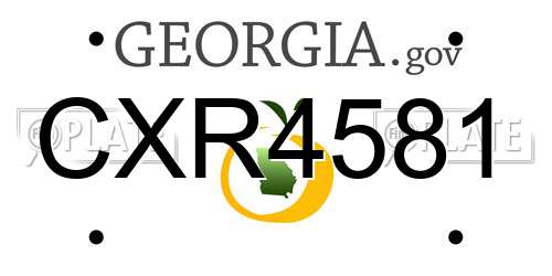 CXR4581 Georgia License Plate