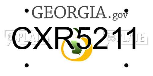 CXR5211 Georgia License Plate