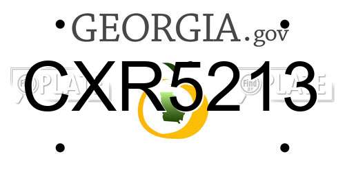 CXR5213 Georgia License Plate