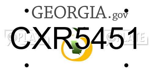CXR5451 Georgia License Plate