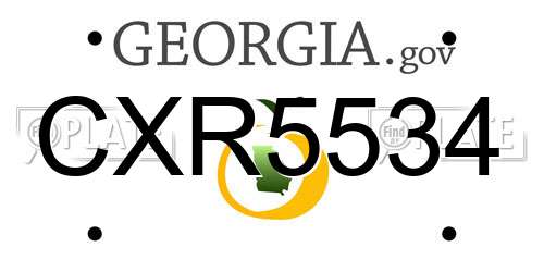 CXR5534 Georgia License Plate