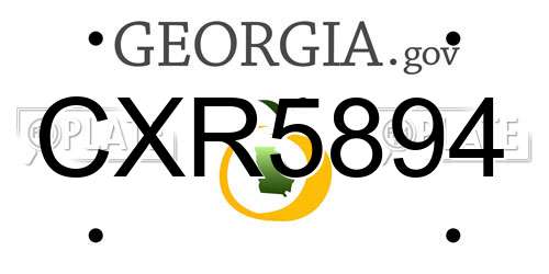 CXR5894 Georgia License Plate