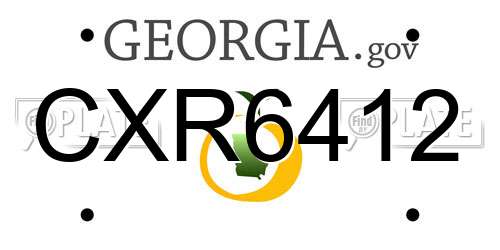 CXR6412 Georgia License Plate