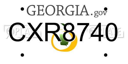 CXR8740 Georgia License Plate