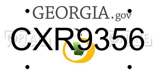 CXR9356 Georgia License Plate