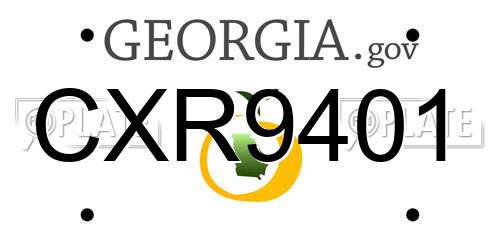 CXR9401 Georgia License Plate
