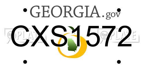 CXS1572 Georgia License Plate
