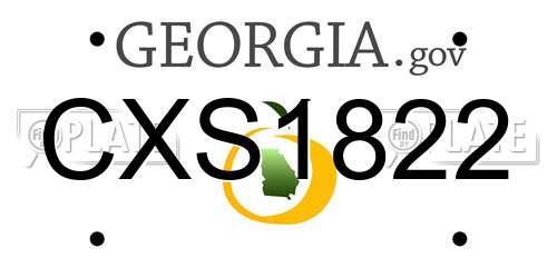 CXS1822 Georgia License Plate