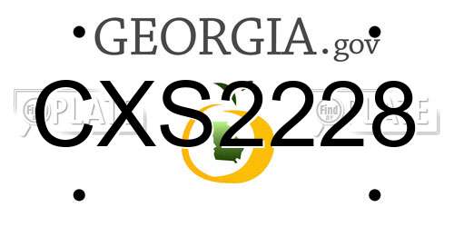 CXS2228 Georgia License Plate