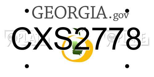 CXS2778 Georgia License Plate