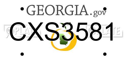 CXS3581 Georgia License Plate