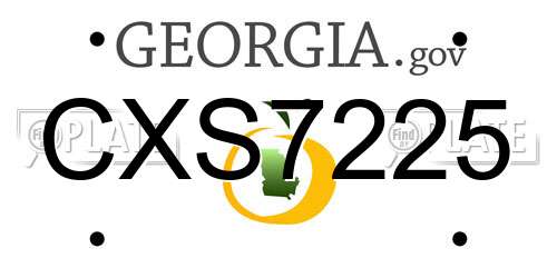 CXS7225 Georgia License Plate