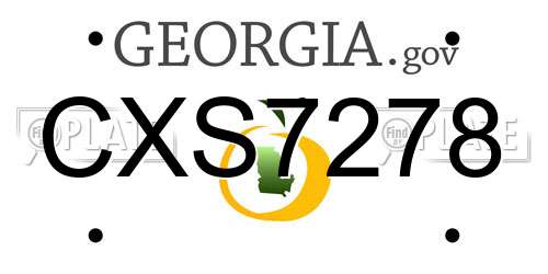 CXS7278 Georgia License Plate