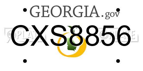 CXS8856 Georgia License Plate