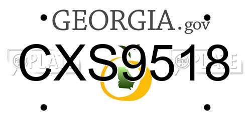 CXS9518 Georgia License Plate