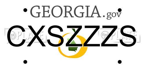 CXSZZZS Georgia License Plate
