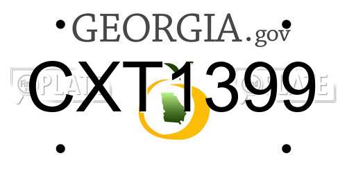 CXT1399 Georgia License Plate