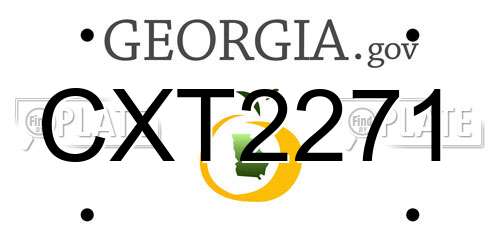 CXT2271 Georgia License Plate