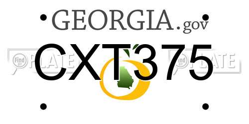 CXT375 Georgia License Plate