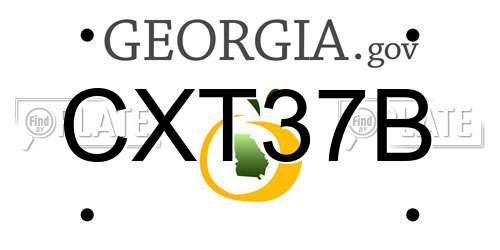 CXT37B Georgia License Plate